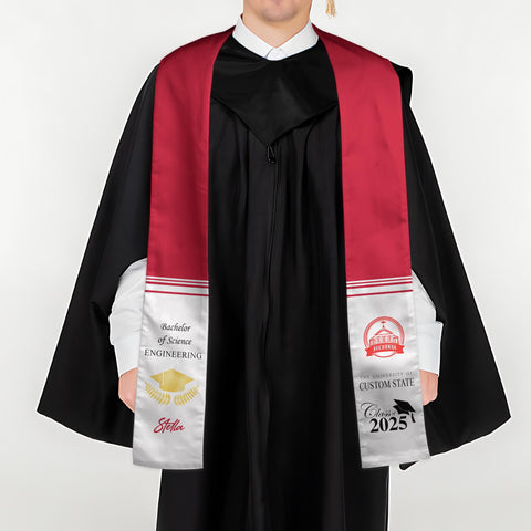 Personalized College Graduation Sash, Custom Your School Colors Graduation Stole, Grad Gift, College Graduation Class of 2025  ID-0419-EGEZ