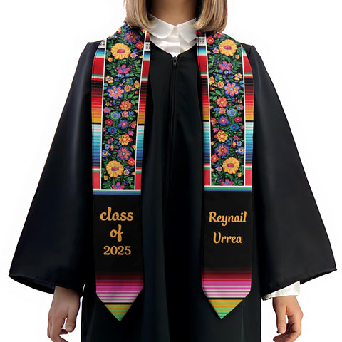 Custom Mexican Grad Stole, Class 2025 Stole Sash, Mexican Graduation Stole, Custom Latina Graduation Sash, Class of 2025 ID-0419-VCNM