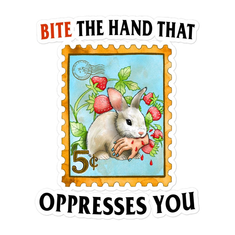 Bite the Hand Bubble-free stickers