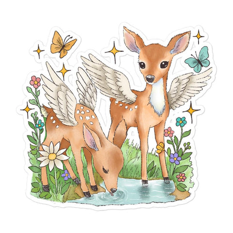 Meadow Deer (No Text) Bubble-free stickers