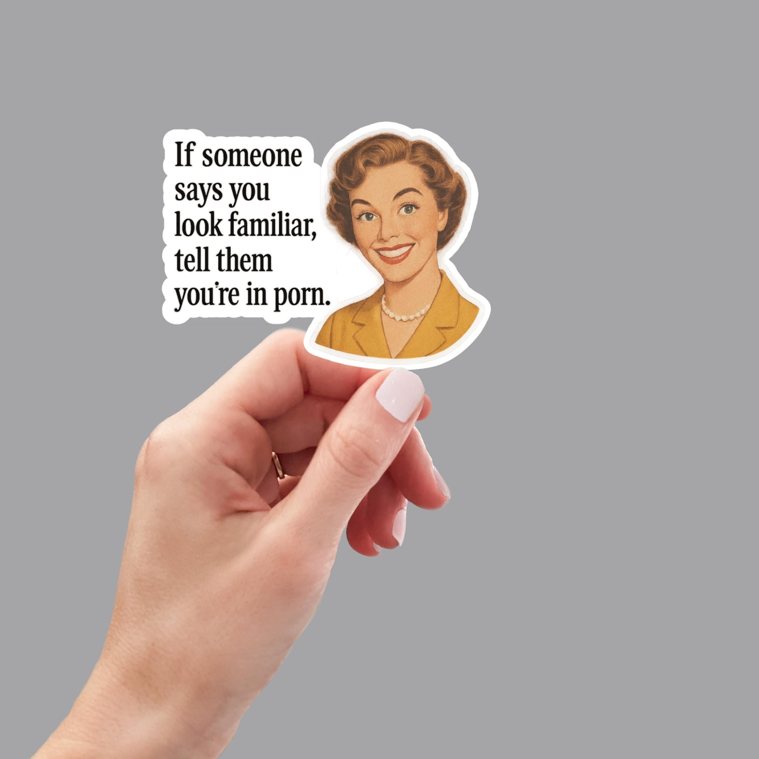 You Look Familiar, Retro, Funny Stickers, Sarcasm Stickers, Sarcastic Stickers, Funny Laptop Sticker, Funny Decals, Water Bottle Stickers