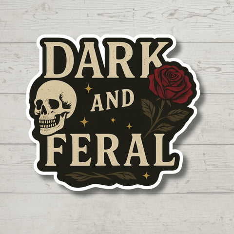 Dark and Feral Smut Sticker, Funny Romance Reader Sticker, Kindle Sticker, Laptop Decal, BookTok Smut Gift, Sarcastic Spicy Book Sticker