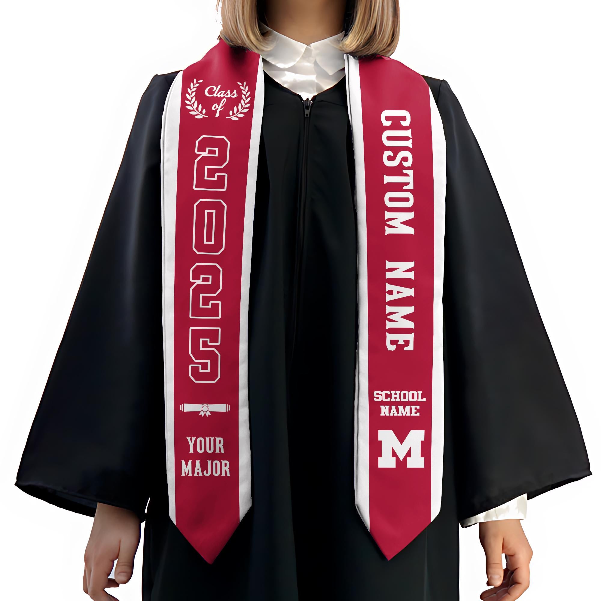 Personalized Your School Colors Graduation Stole, Grad Gift, Gift For Graduate, College Graduation Class of 2025 ID-0419-EBFO