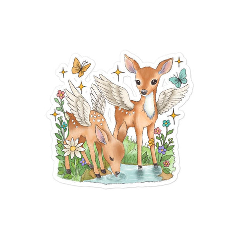 Meadow Deer (No Text) Bubble-free stickers