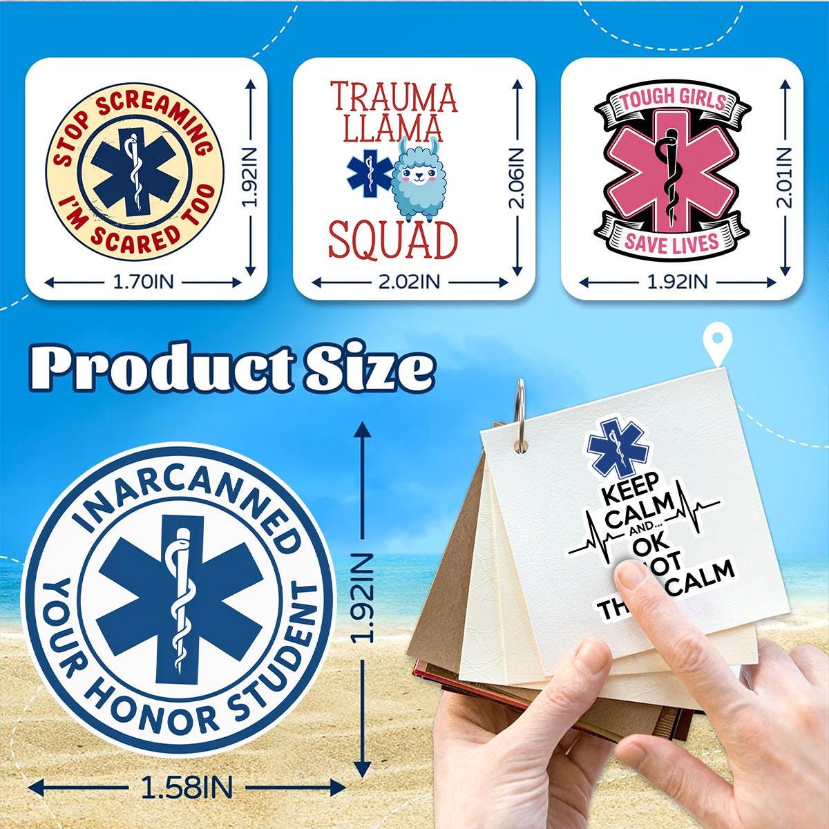 10 Pcs EMS Stickers | Funny Medical Decal Pack of 10 | Paramedic Quotes, CPR, Trauma Squad
