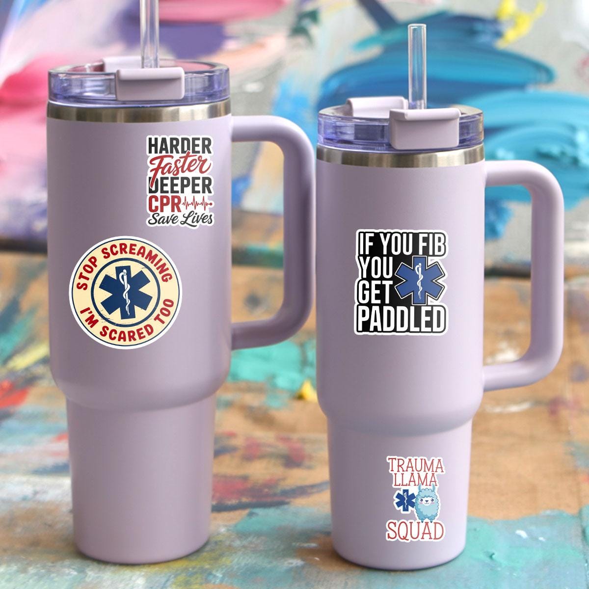 10 Pcs EMS Stickers | Funny Medical Decal Pack of 10 | Paramedic Quotes, CPR, Trauma Squad