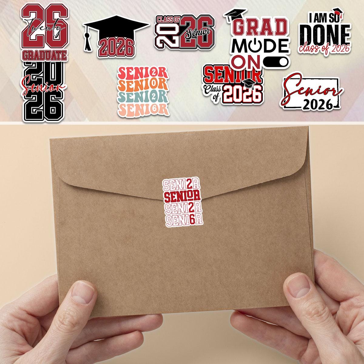10 Pcs Senior Class of 2026 Sticker Pack - 10 Vinyl Stickers, Graduation, High School, Class Pride, Graduation Gifts, Decor