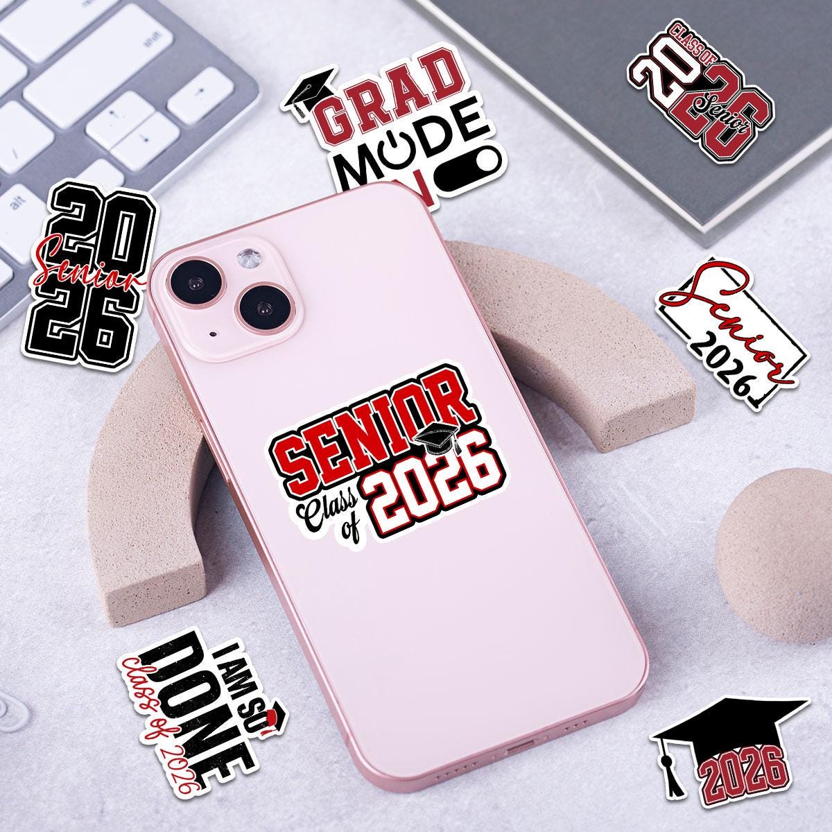 10 Pcs Senior Class of 2026 Sticker Pack - 10 Vinyl Stickers, Graduation, High School, Class Pride, Graduation Gifts, Decor