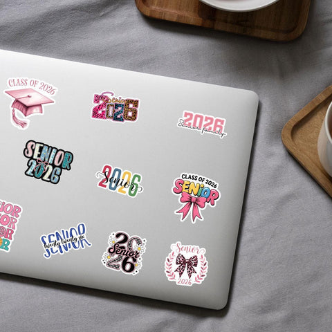 10 Pcs Senior Class of 2026 Sticker Pack – Pastel Vinyl Stickers, Graduation, Class Pride, Senior Year, High School Graduation, Soft Colors