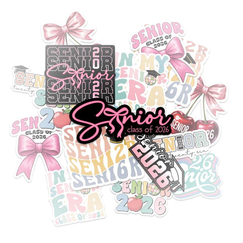 10 Pcs Senior 2026 Stickers – Graduation, Class of 2026, Pastel Senior Year Decals, Customizable Graduation Gifts, 2026 Senior Stickers