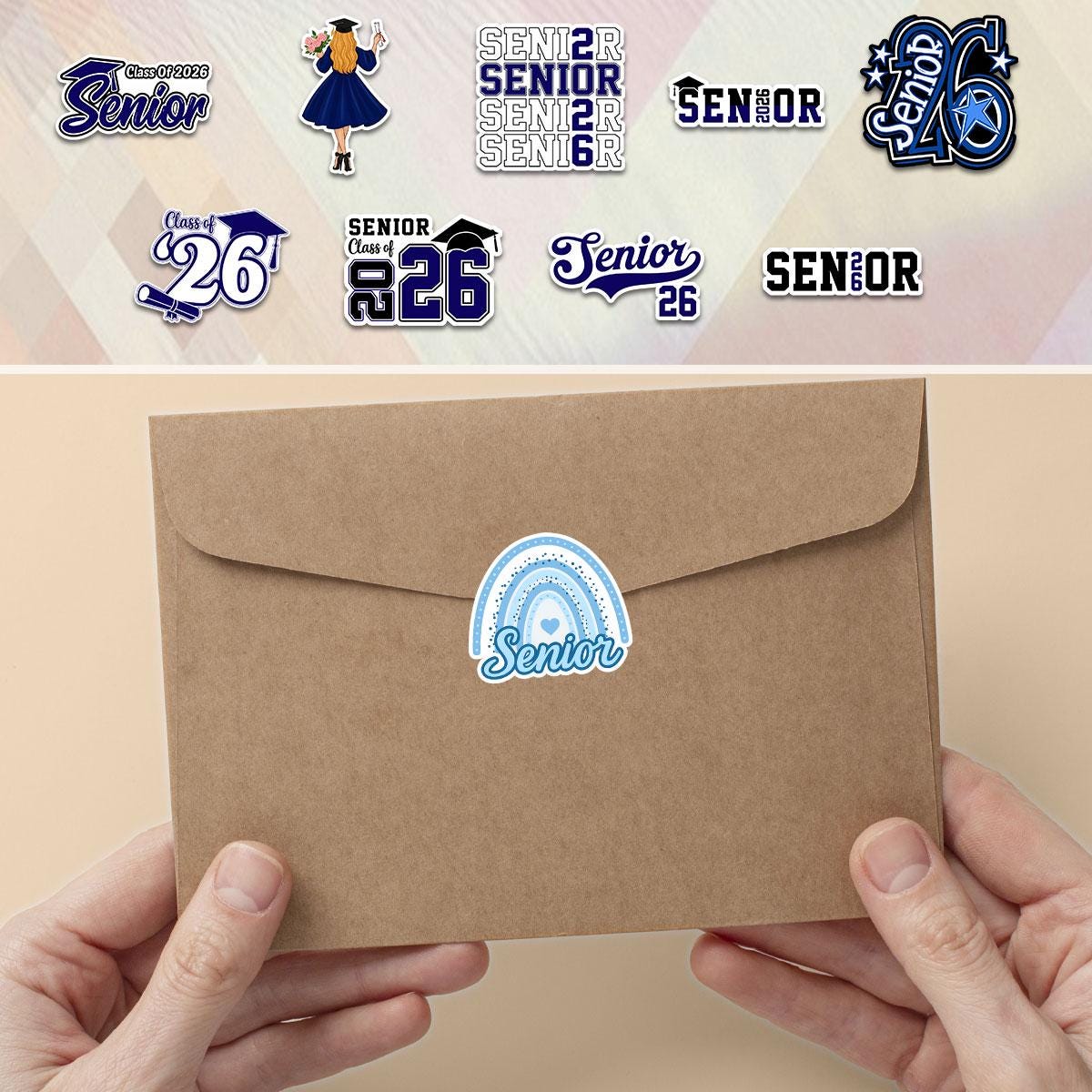 10 Pcs Class of 2026 Senior Stickers Pack | Graduation Vinyl Decals | Waterproof Sticker Gift for High School Seniors