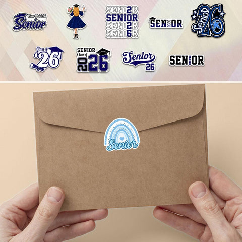10 Pcs Class of 2026 Senior Stickers Pack | Graduation Vinyl Decals | Waterproof Sticker Gift for High School Seniors