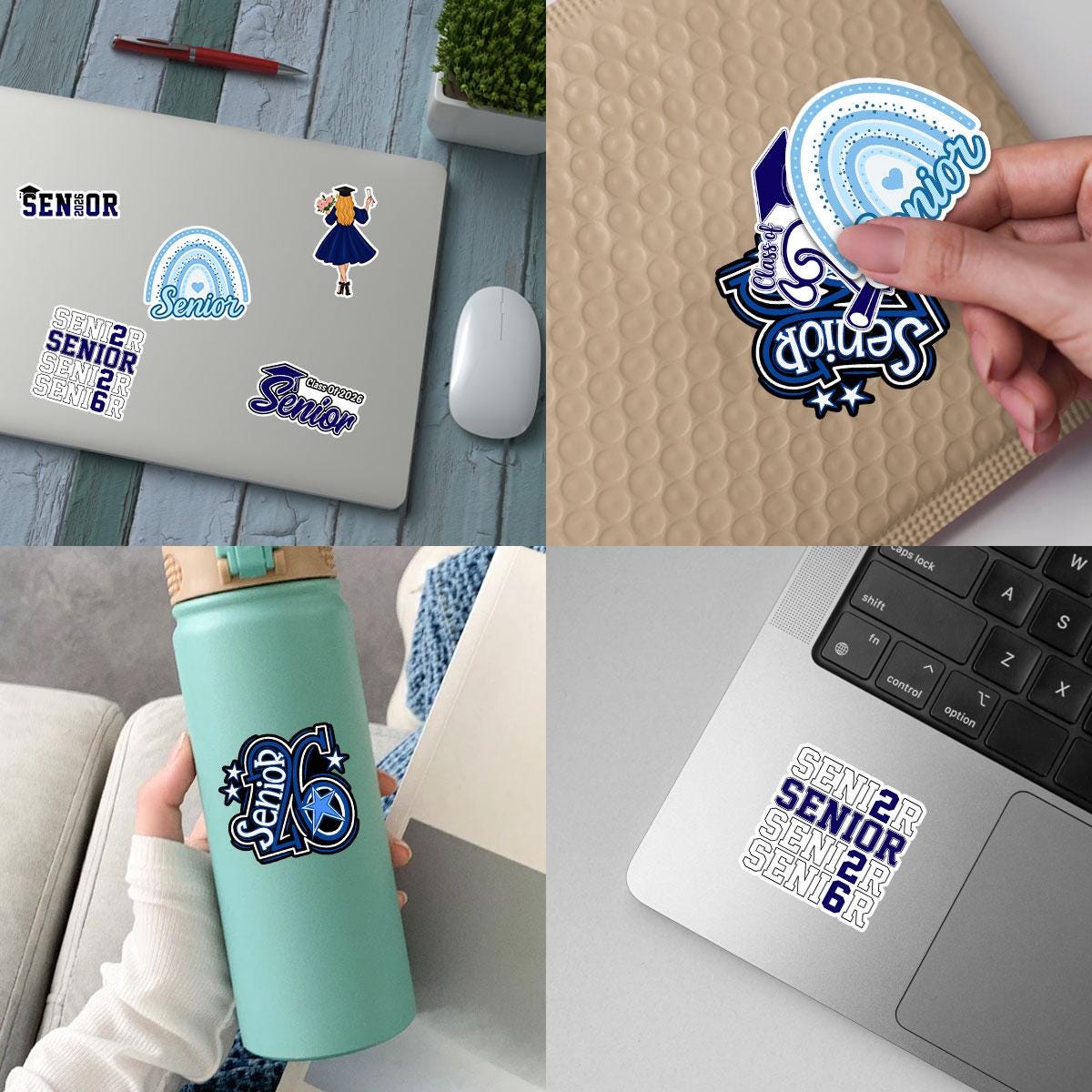 10 Pcs Class of 2026 Senior Stickers Pack | Graduation Vinyl Decals | Waterproof Sticker Gift for High School Seniors