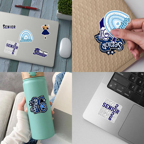 10 Pcs Class of 2026 Senior Stickers Pack | Graduation Vinyl Decals | Waterproof Sticker Gift for High School Seniors