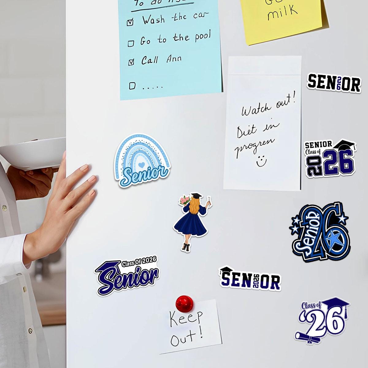 10 Pcs Class of 2026 Senior Stickers Pack | Graduation Vinyl Decals | Waterproof Sticker Gift for High School Seniors