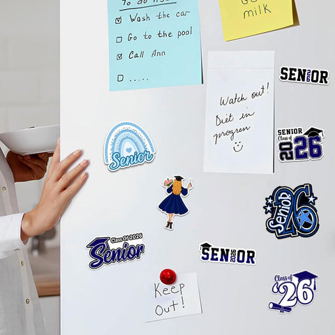 10 Pcs Class of 2026 Senior Stickers Pack | Graduation Vinyl Decals | Waterproof Sticker Gift for High School Seniors
