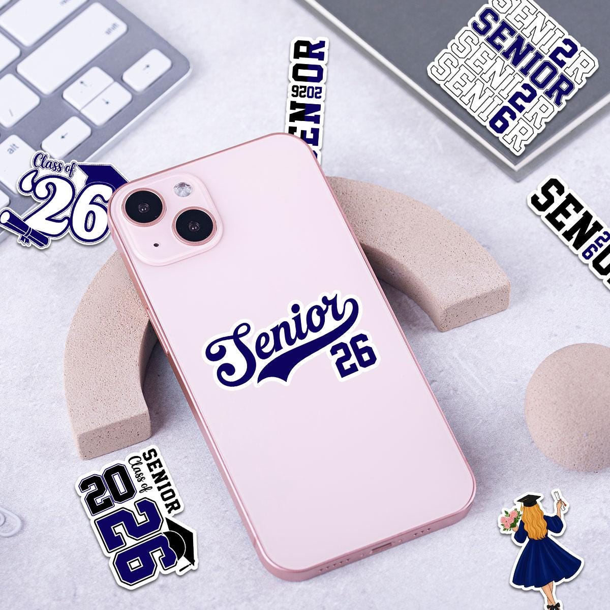 10 Pcs Class of 2026 Senior Stickers Pack | Graduation Vinyl Decals | Waterproof Sticker Gift for High School Seniors