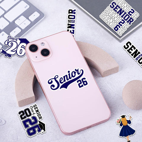 10 Pcs Class of 2026 Senior Stickers Pack | Graduation Vinyl Decals | Waterproof Sticker Gift for High School Seniors