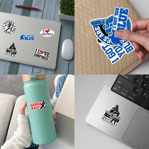 10 Pcs Umpire Stickers Pack | Funny Baseball Vinyl Decals | I Love Umpires Gifts for Catchers & Fans – Waterproof