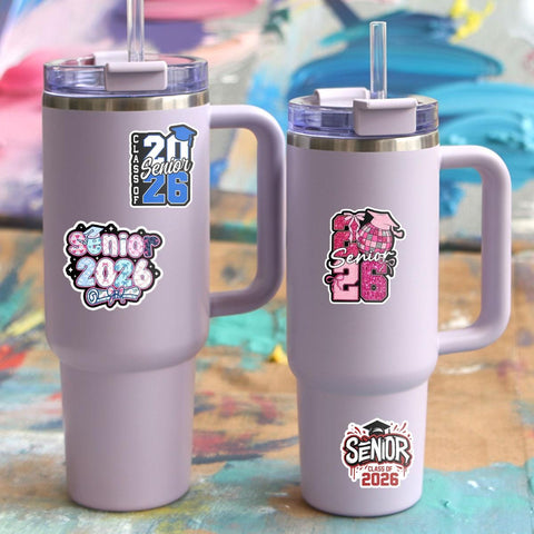 10 Pcs Class of 2026 Senior Stickers Pack | Colorful Graduation Vinyl Decals | Gift for Grads, Scrapbooks, Water Bottles