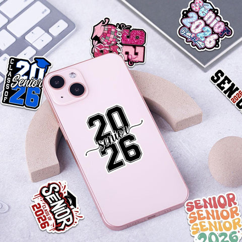10 Pcs Class of 2026 Senior Stickers Pack | Colorful Graduation Vinyl Decals | Gift for Grads, Scrapbooks, Water Bottles