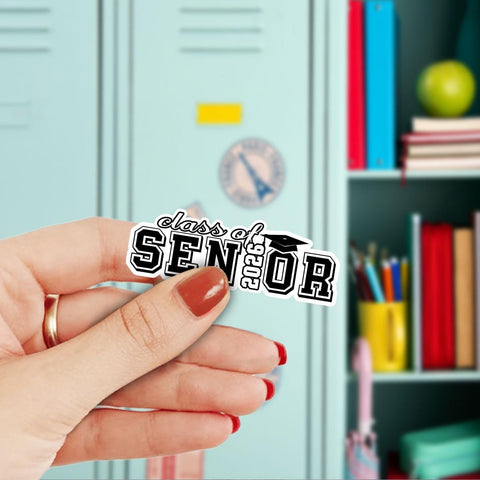 1 Pcs Class of 2026 Senior Stickers | Black & White Graduation Vinyl Decals | Gift for Grads, Scrapbooks, Laptops