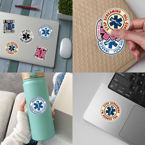 10 Pcs EMS Stickers | Funny Medical Decal Pack of 10 | Paramedic Quotes, CPR, Trauma Squad