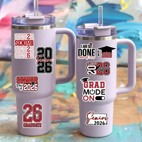 10 Pcs Senior Class of 2026 Sticker Pack - 10 Vinyl Stickers, Graduation, High School, Class Pride, Graduation Gifts, Decor