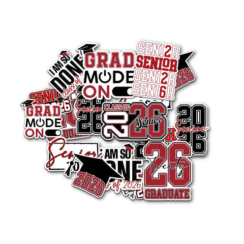 10 Pcs Senior Class of 2026 Sticker Pack - 10 Vinyl Stickers, Graduation, High School, Class Pride, Graduation Gifts, Decor