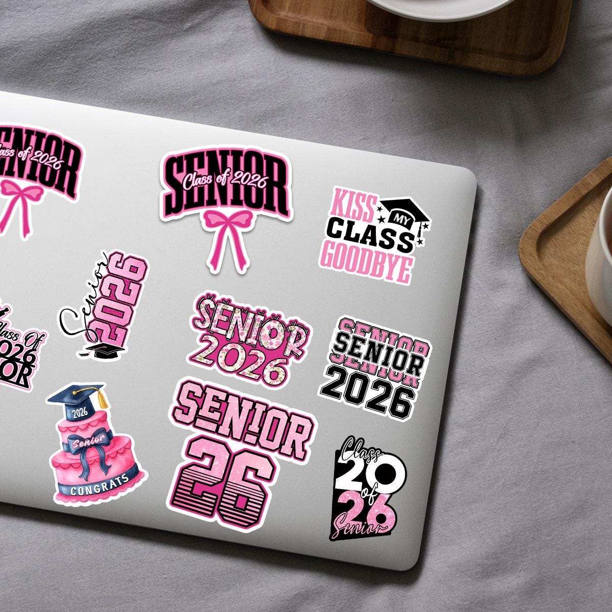 10 Pcs Senior Class of 2026 Sticker Pack – Vinyl Stickers, Graduation, Pink & Bold, Senior Year, High School Graduation, Class Pride