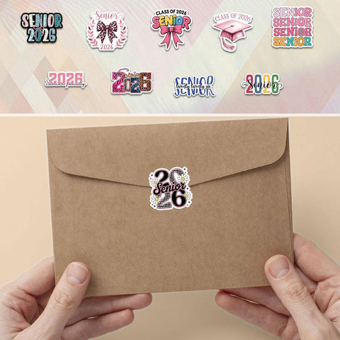 10 Pcs Senior Class of 2026 Sticker Pack – Pastel Vinyl Stickers, Graduation, Class Pride, Senior Year, High School Graduation, Soft Colors