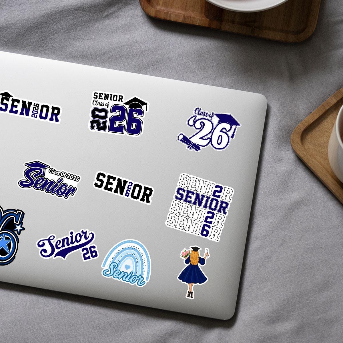 10 Pcs Class of 2026 Senior Stickers Pack | Graduation Vinyl Decals | Waterproof Sticker Gift for High School Seniors