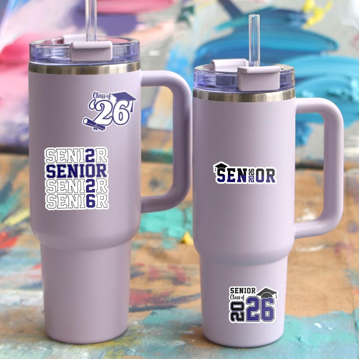 10 Pcs Class of 2026 Senior Stickers Pack | Graduation Vinyl Decals | Waterproof Sticker Gift for High School Seniors
