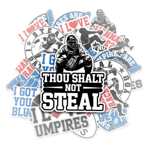 10 Pcs Umpire Stickers Pack | Funny Baseball Vinyl Decals | I Love Umpires Gifts for Catchers & Fans – Waterproof