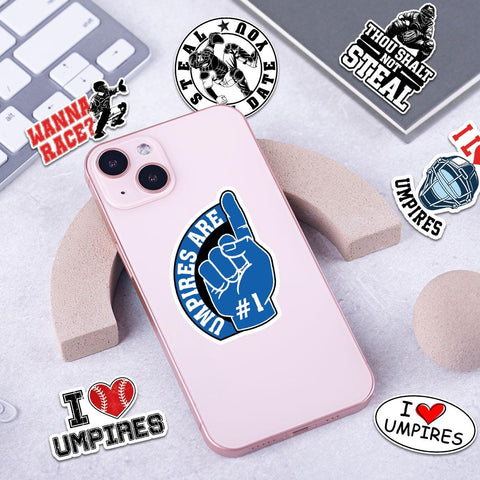 10 Pcs Umpire Stickers Pack | Funny Baseball Vinyl Decals | I Love Umpires Gifts for Catchers & Fans – Waterproof