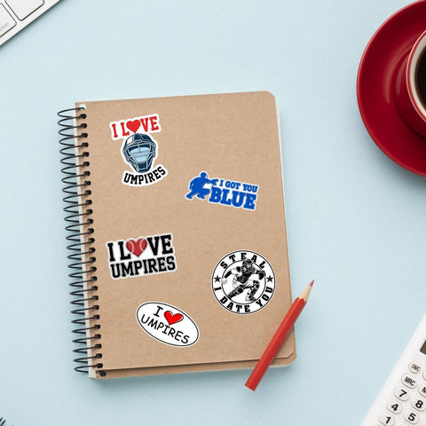 10 Pcs Umpire Stickers Pack | Funny Baseball Vinyl Decals | I Love Umpires Gifts for Catchers & Fans – Waterproof