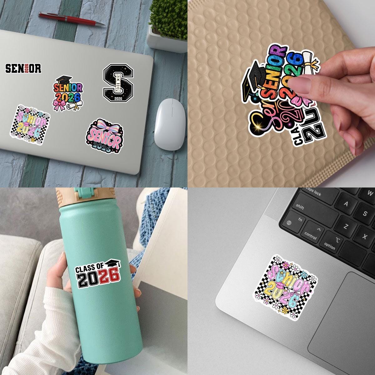 10 Pcs Class of 2026 Stickers Pack | Fun & Bold Senior 2026 Vinyl Decals | Gift for Grads, Scrapbook, Water Bottle, Laptop