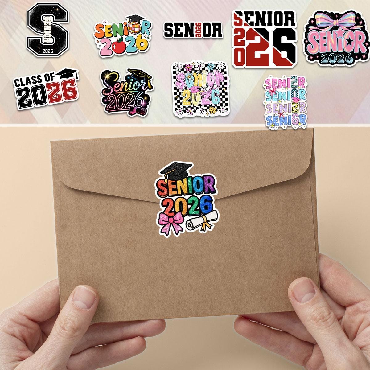 10 Pcs Class of 2026 Stickers Pack | Fun & Bold Senior 2026 Vinyl Decals | Gift for Grads, Scrapbook, Water Bottle, Laptop