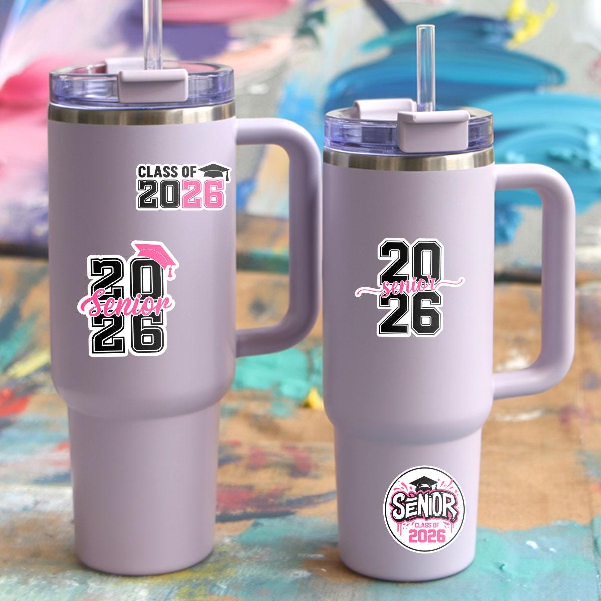 10 Pcs Class of 2026 Pink Graduation Stickers | Senior 2026 Vinyl Decals | Cute Gift for Grads, Scrapbook, Laptop & Water Bottles
