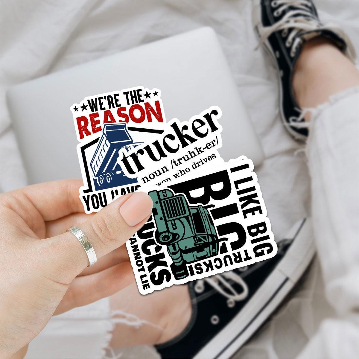 10 Pcs Trucker Humor Stickers Pack | Funny Truck Driver Vinyl Decals | CDL, Big Trucks, Flatbed & Trucking Gifts