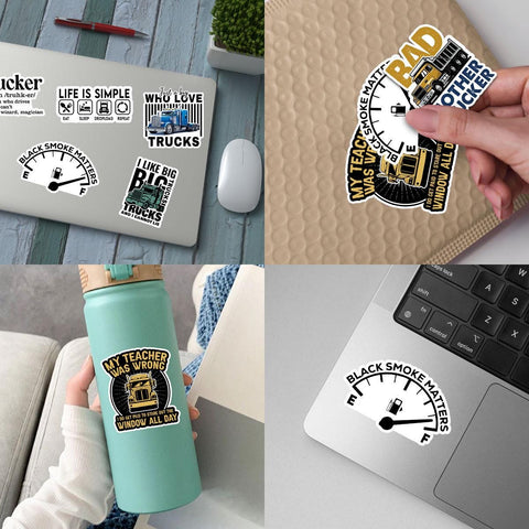 10 Pcs Trucker Humor Stickers Pack | Funny Truck Driver Vinyl Decals | CDL, Big Trucks, Flatbed & Trucking Gifts
