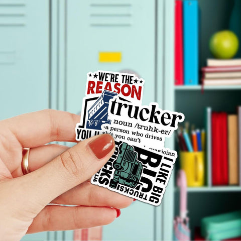 10 Pcs Trucker Humor Stickers Pack | Funny Truck Driver Vinyl Decals | CDL, Big Trucks, Flatbed & Trucking Gifts