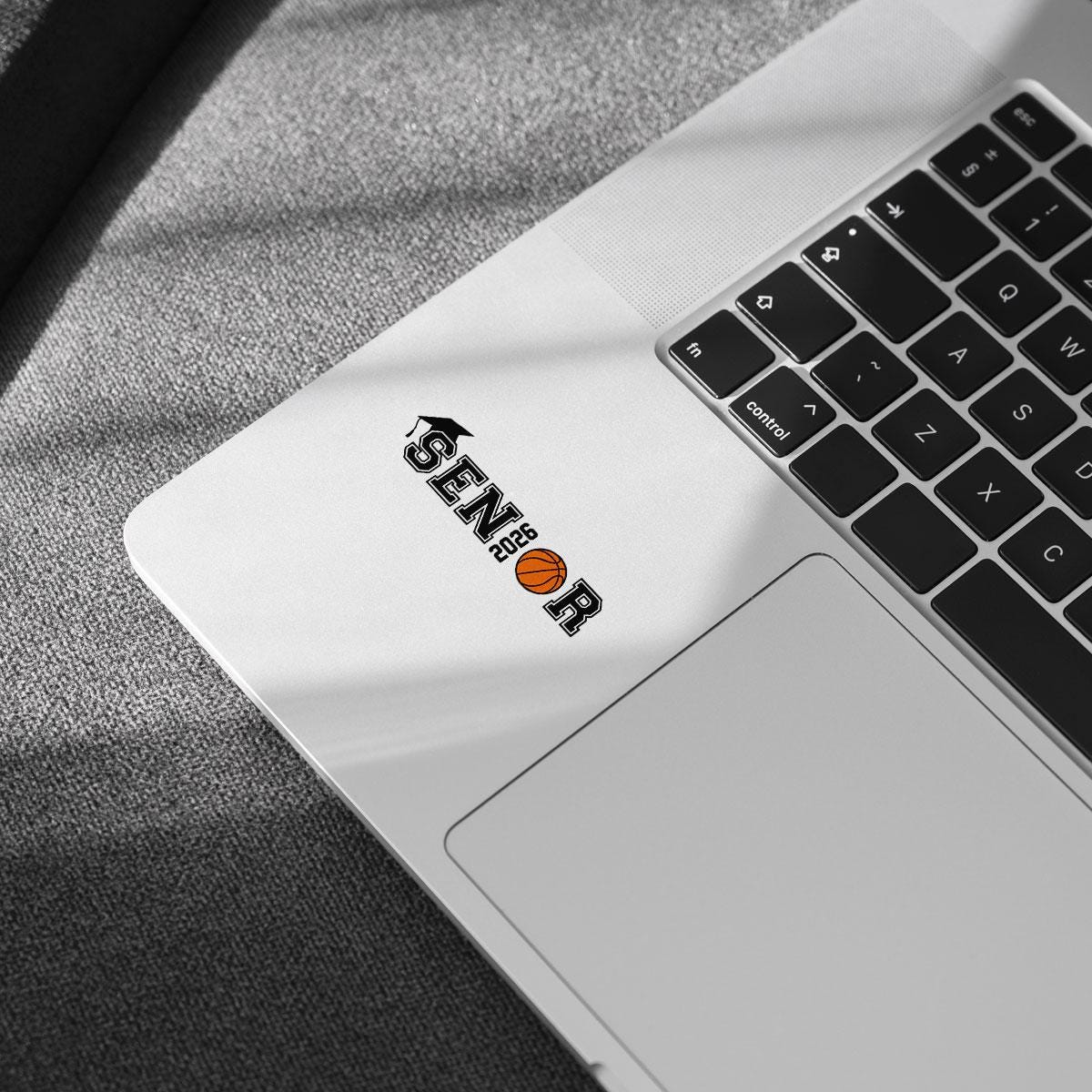 1 Pcs Class of 2026 Basketball Senior Stickers | Black & Orange Graduation Vinyl Decals | Gift for Basketball Players and Grads