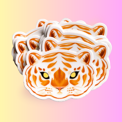 Tiger Vinyl Sticker | Bold Design for Laptops, Water Bottles