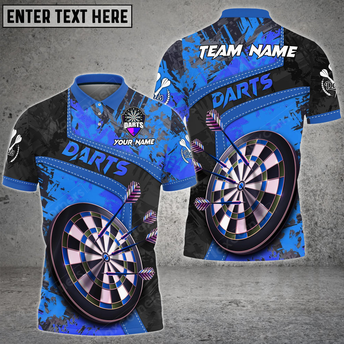 Mostprints Darts Grunge Abstract Personalized Name, Team Name Unisex 3D Shirt