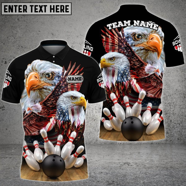 Mostprints Bowling And Pins American Eagles Pride Customized Name And Team Name 3D Shirt