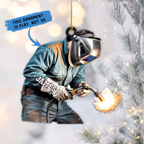 Personalized Welder Ornament, Welder Ornaments for Christmas Tree, Welding Ornaments, Welding Gifts, 2D Flat Christmas Ornaments
