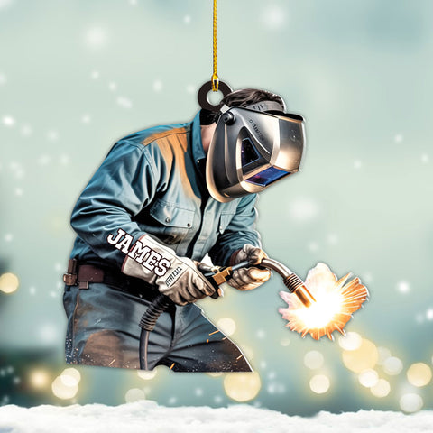 Personalized Welder Ornament, Welder Ornaments for Christmas Tree, Welding Ornaments, Welding Gifts, 2D Flat Christmas Ornaments