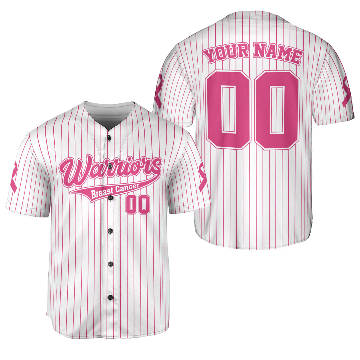 Personalized Name and Number Breast Cancer Jersey, Baseball Breast Cancer Survivor Pride Jersey