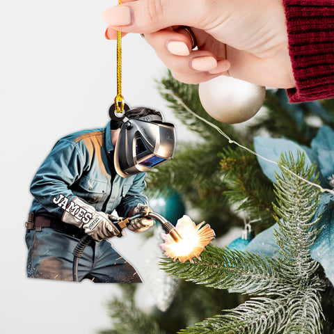 Personalized Welder Ornament, Welder Ornaments for Christmas Tree, Welding Ornaments, Welding Gifts, 2D Flat Christmas Ornaments